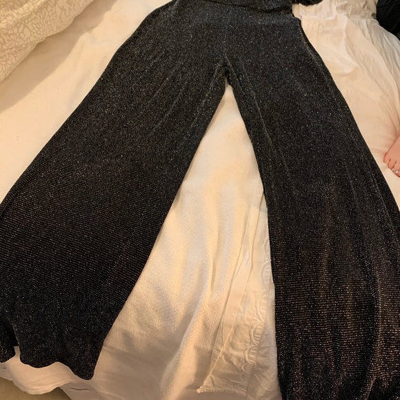 Pull&Bear Black Sparkly Jumpsuit - Picture 2 of 4